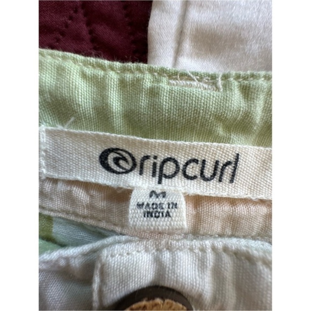 Rip‎ Curl Linen Blend Cream, Sage & Maroon Striped Pants - Picture 5 of 7